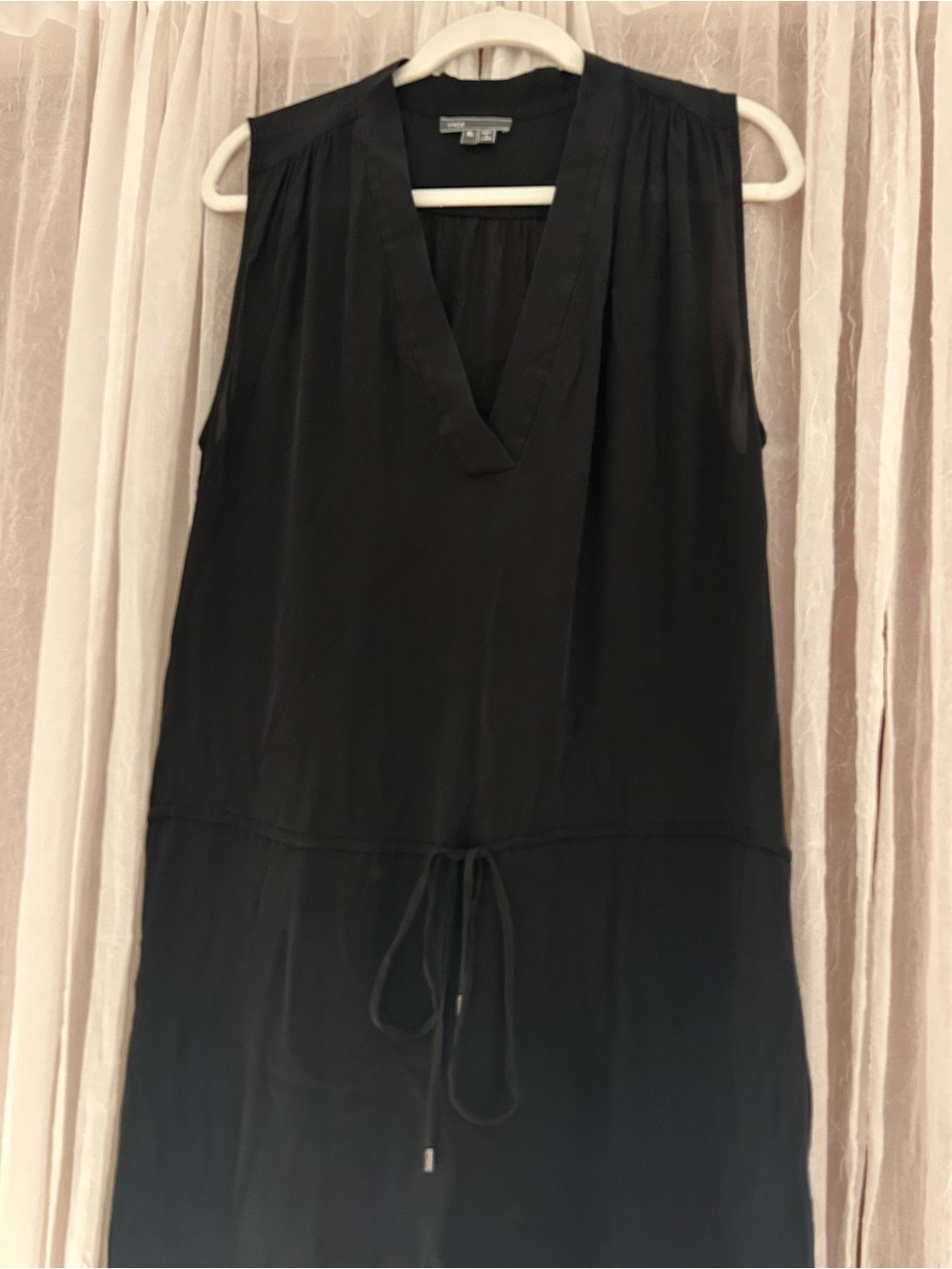 Vince Silk Maxi Dress Drawstring Waist XL - Picture 3 of 5